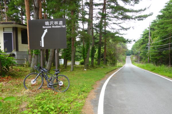 鳴沢林道入り口：1276m