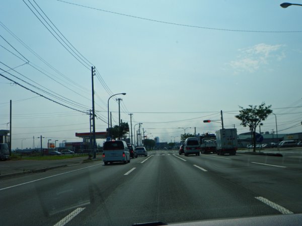 苫小牧港前の道路