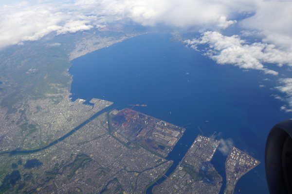 JAL623便：大分の海岸線