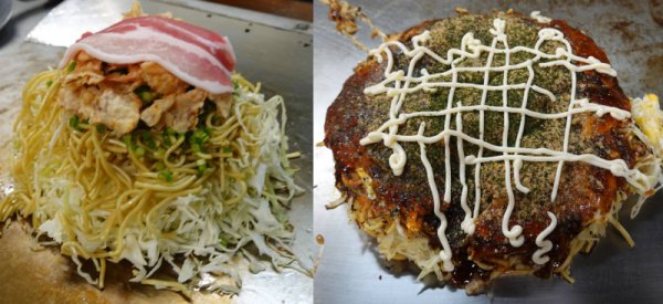 １日目の夕食：お好み焼き