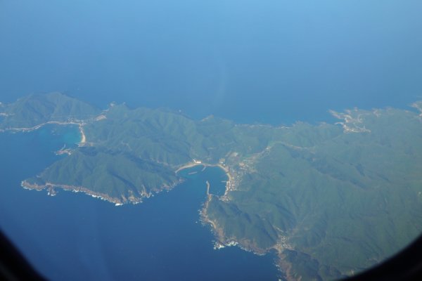 JAL3740便の機内から：佐多岬